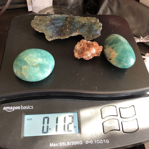 Amazonite, Labradorite, & Aragonite Crystal Stone Set Grounding, Peace, Healing - Picture 7 of 11